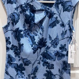 Calvin Klein Navy Floral Women's Blouse